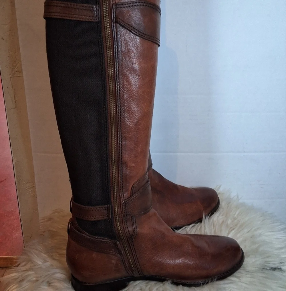 Frye Tall Anna Gore Side Zip Boots 6.5